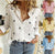 European And American Loose Button Printed Long-Sleeved Shirt