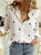 European And American Loose Button Printed Long-Sleeved Shirt