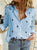 European And American Loose Button Printed Long-Sleeved Shirt