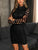 Spring 2020 Women Dress Evening Gown Black Long Sleeve Sexy Elegant Lady