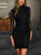 Spring 2020 Women Dress Evening Gown Black Long Sleeve Sexy Elegant Lady