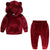 Kids Baby Toddler Boys Girls Velvet Hooded Clothing Set Jacket Coat Pants Suit for Sports