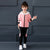 Kids Girls Sports Suit 2019 New Autumn Children's Hooded Long-sleeved Jacket + Trousers Two-piece Casual