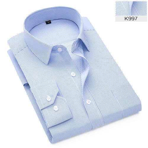 Formal shirts for Men  striped long sleeved non-iron slim fit dress shirts