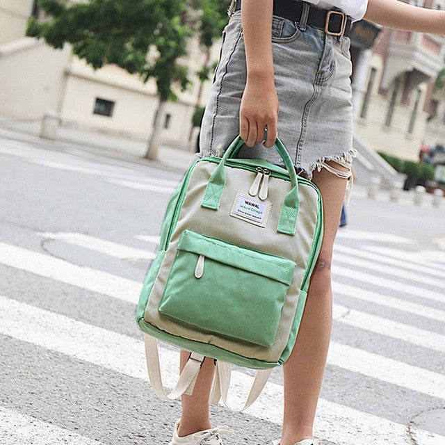 Fashion Lady Backpack Waterproof Girl Student Canvas Shoulder School Bag Travel Tote Backpack Rucksack