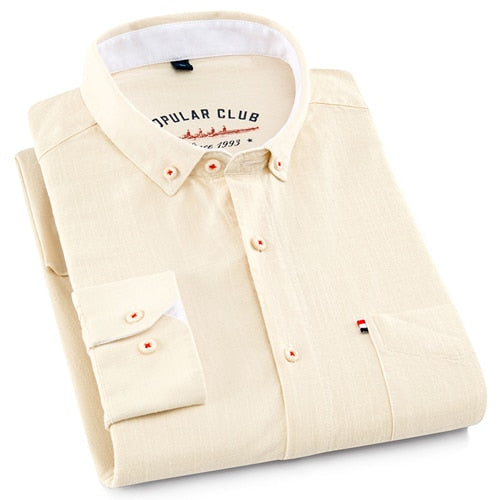 Men's Standard-fit Long-Sleeve Linen Cotton Shirts