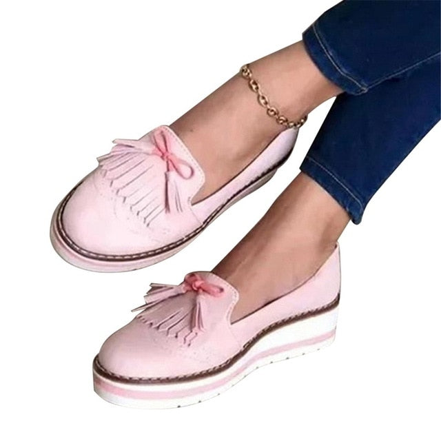 Women's Summer Shoes 2020 Ladies Slip On Loafers Bow Casual Flat Platform Shoes Walking Woman Fashion Buckle Footwear