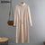 autumn winter Women turtleneck loose long Sweater dress robe Knitted Sweaters