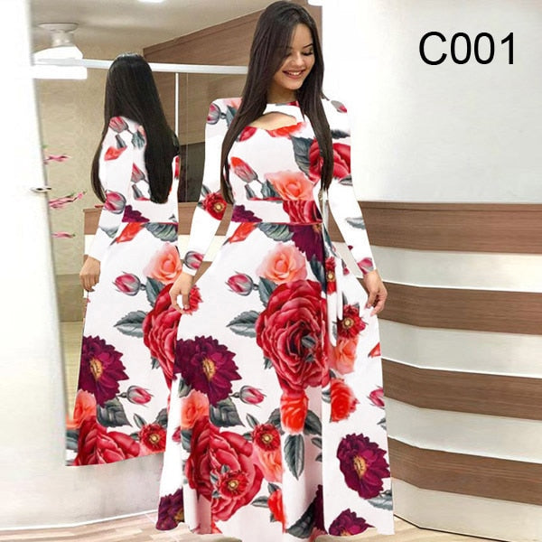 2020 Flower Print Winter Dress Woman Casual Bohemia Long Sleeve Dresse SeloYoha 2020 Flower Print Winter Dress Woman Casual Bohemia Long Sleeve Dresse SeloYoha