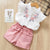 Girls Clothes Set 2020 New Summer Sleeveless T-shirt and Print Bow Shorts for Girl Kids