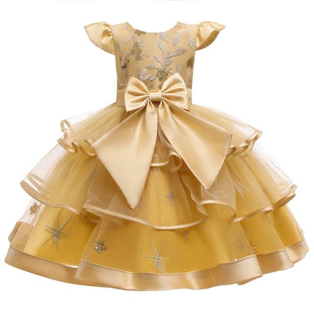 2020 Kids Girl Tutu Flower Dress Children Party Wedding Formal Dress for Girl Princess First