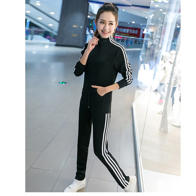 Sportswear women's spring and autumn fashion casual running long sleeve suit two piece suit womens clothes 2 piece set