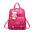 Female Backpacks for Girls Backpacks Women PU Leather Backpack Women School Bags With Bear Hanging Ornament