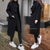 2020 Women's Winter Black Long Wool Coat Streetwear Korean Fashion Female Loose Warm Clothes