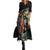 Elegant Women Vintage Long Dress V-Neck A-Line Dress Autumn Winter Long Sleeves Slim Party Dresses