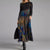 Elegant Women Vintage Long Dress V-Neck A-Line Dress Autumn Winter Long Sleeves Slim Party Dresses