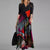 Elegant Women Vintage Long Dress V-Neck A-Line Dress Autumn Winter Long Sleeves Slim Party Dresses