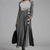 Elegant Women Vintage Long Dress V-Neck A-Line Dress Autumn Winter Long Sleeves Slim Party Dresses